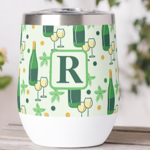 Monogram Wijn Chardonnay Flessen Glazen Bloemen