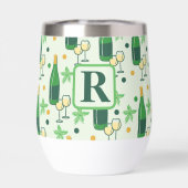 Monogram Wijn Chardonnay Flessen Glazen Bloemen (Achterkant)