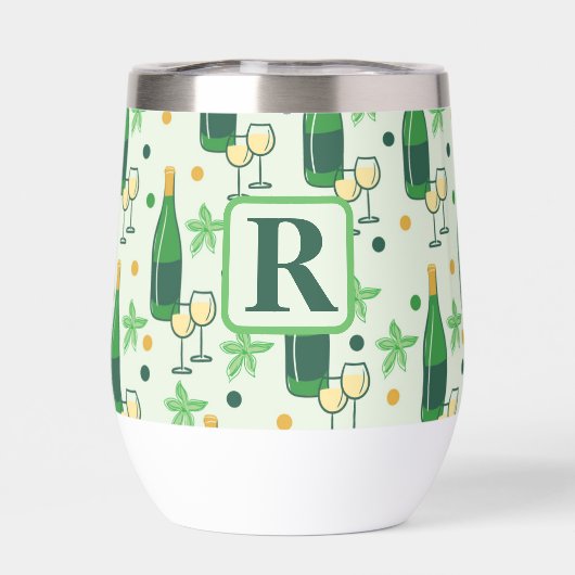 Monogram Wijn Chardonnay Flessen Glazen Bloemen (Achterkant)