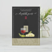 Monogram wijn en Vrijgezellenfeest op kaas Kaart (Staand voorkant)