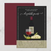 Monogram wijn en Vrijgezellenfeest op kaas Kaart (Voorkant / Achterkant)