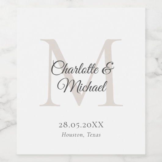 Monogram Wijn Etiket (Enkel label)
