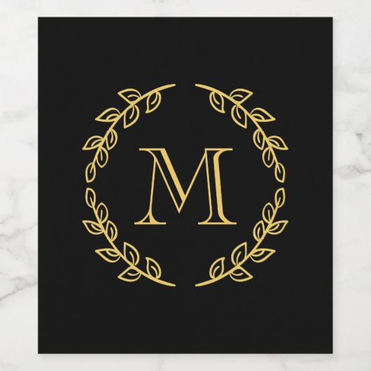 monogram wijn etiket (Enkel label)