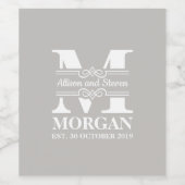 Monogram wijn label ontwerp wijn etiket (Enkel label)