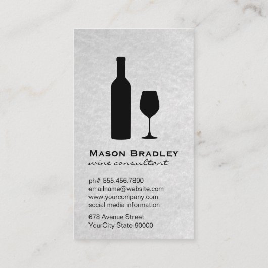 Monogram wijn | Succulente bloemen Visitekaartje (Achterkant)