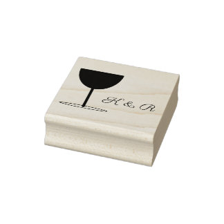 Monogram Wijnglas Kunststempel Rubberstempel