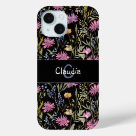 Monogram  Wildbloemen Bloemen Elegant Chic iPhone 15 Case