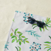 Monogram Wildbloemen Blue Green Wedding Decor Strandlaken (In situ)