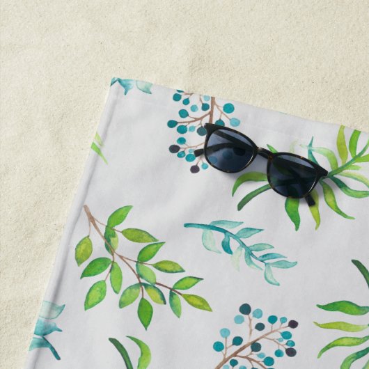 Monogram Wildbloemen Blue Green Wedding Decor Strandlaken (In situ)