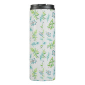 Monogram Wildbloemen Blue Green Wedding Decor Thermosbeker (Achterkant)