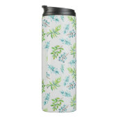 Monogram Wildbloemen Blue Green Wedding Decor Thermosbeker (Geroteerd rechts)
