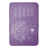 Monogram Wildbloemen Bouquet Hand-Drawn Mason Jar Badmat (Voorkant Verticaal)