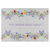 Monogram wildbloemenweide snijplank (Voorkant)