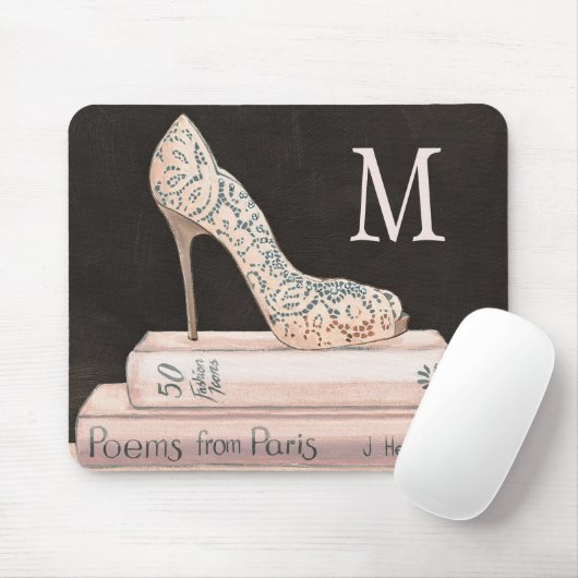 Monogram | Wilde appel | Elegant High Hiel Mode Muismat (Met muis)