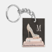 Monogram | Wilde appel | Elegant High Hiel Mode Sleutelhanger (Voorkant Links)