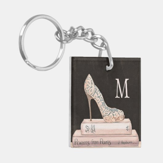 Monogram | Wilde appel | Elegant High Hiel Mode Sleutelhanger (Voorkant Links)