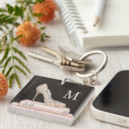 Monogram | Wilde appel | Elegant High Hiel Mode Sleutelhanger (Voorkant Rechts)