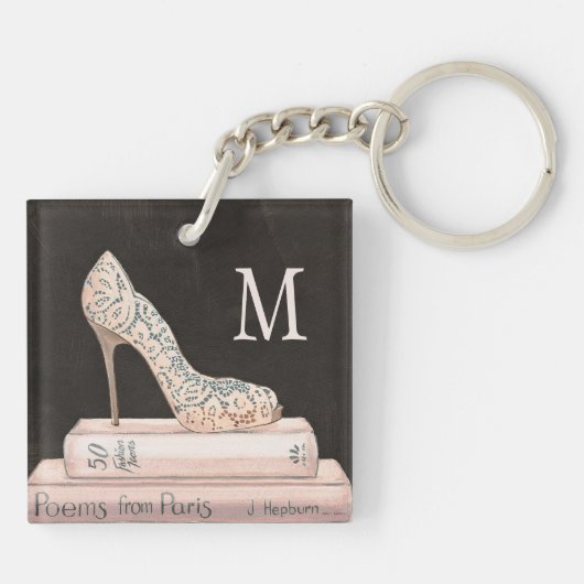 Monogram | Wilde appel | Elegant High Hiel Mode Sleutelhanger (Achterkant)