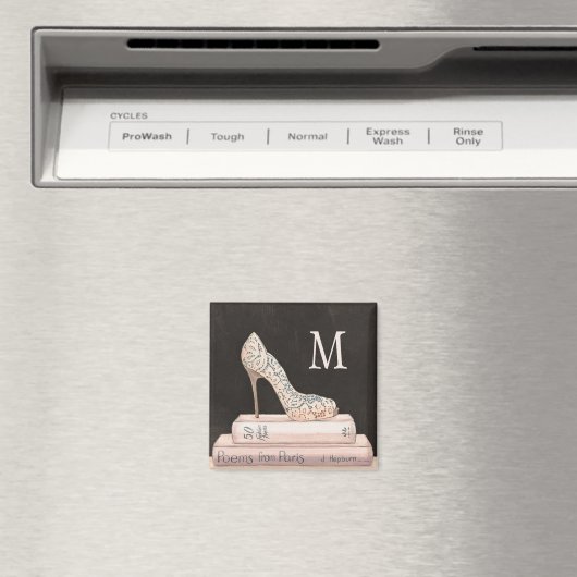 Monogram | Wilde appel | Elegante hoge hak Mode Magneet (Insitu (Vaatwasser))