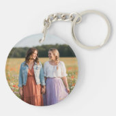 Monogram wilde bloemenboeket foto sleutelhanger (Achterkant)