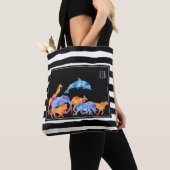 Monogram wilde dierlijke Waterverf Tote Bag (Dichtbij)