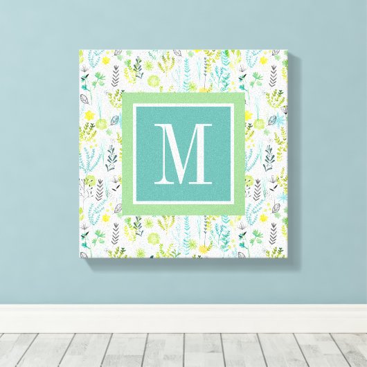 Monogram | Wilde en vrije patronen Canvas Afdruk (Insitu (Houten vloer))