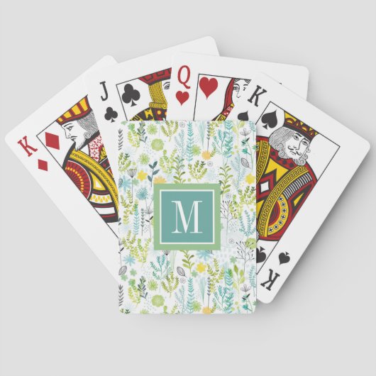 Monogram | Wilde en vrije patronen Pokerkaarten (Achterkant)