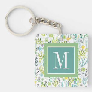 Monogram Wilde en vrije patronen Sleutelhanger