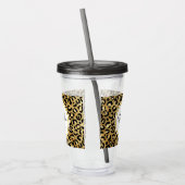Monogram Wilde & Exotic Leopard Print Pattern Acryl Drinkbeker (Links)