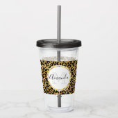 Monogram Wilde & Exotic Leopard Print Pattern Acryl Drinkbeker (Voorkant)