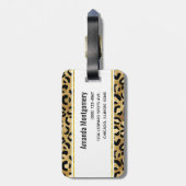 Monogram Wilde & Exotic Leopard Print Pattern Bagagelabel (Achterkant verticaal)