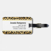 Monogram Wilde & Exotic Leopard Print Pattern Bagagelabel (Achterkant horizontaal)