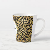 Monogram Wilde & Exotic Leopard Print Pattern Latte Mok (Rechts)
