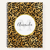 Monogram Wilde & Exotic Leopard Print Pattern Notitieboek (Voorkant)
