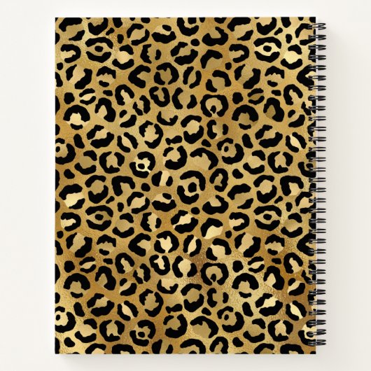 Monogram Wilde & Exotic Leopard Print Pattern Notitieboek (Achterkant)