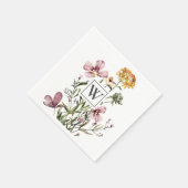 Monogram Wildflower Bloemboeket Servet (Hoek)
