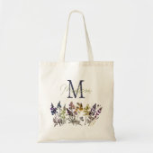 Monogram Wildflower herbruikbare boodschappentas Tote Bag (Voorkant)