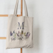 Monogram Wildflower herbruikbare boodschappentas Tote Bag