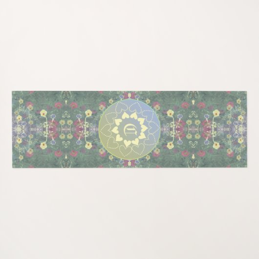 Monogram Wildflower-symmetrie Yogamat (Achterkant (horizontaal))