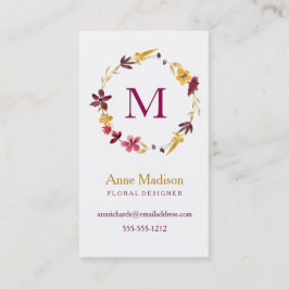 Monogram Wildflower Wreath Visitekaartje