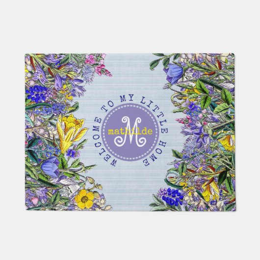 Monogram Wildflowers  Victoriaans Flowers Deurmat (Voorkant)