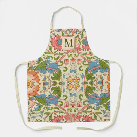 Monogram William Morris Botanisch Patroon Schort (Voorkant)
