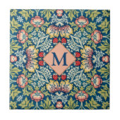 Monogram William Morris Geometric Pattern Tegeltje (Voorkant)
