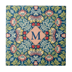 Monogram William Morris Geometric Pattern Tegeltje