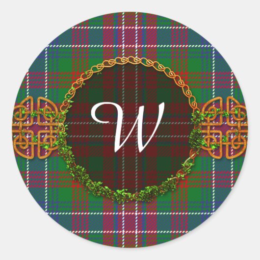 Monogram Wilson Tartan Ronde Sticker (Voorkant)