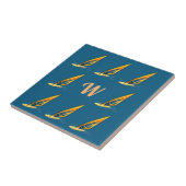 Monogram Windsurfende keramische Tegel Tegeltje (Zijkant)