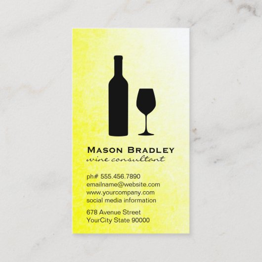 Monogram Wine Geel Visitekaartje (Achterkant)
