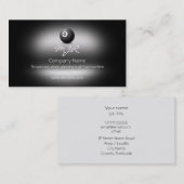 Monogram, Winnende Acht Bal, metaal-gevolg Visitekaartje (Voorkant / Achterkant)