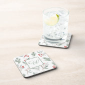 Monogram Winter Botanical Drink Coaster Bier Onderzetter (Rechterzijde)