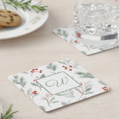 Monogram Winter Botanical Paper Drink Coaster Kartonnen Onderzetters